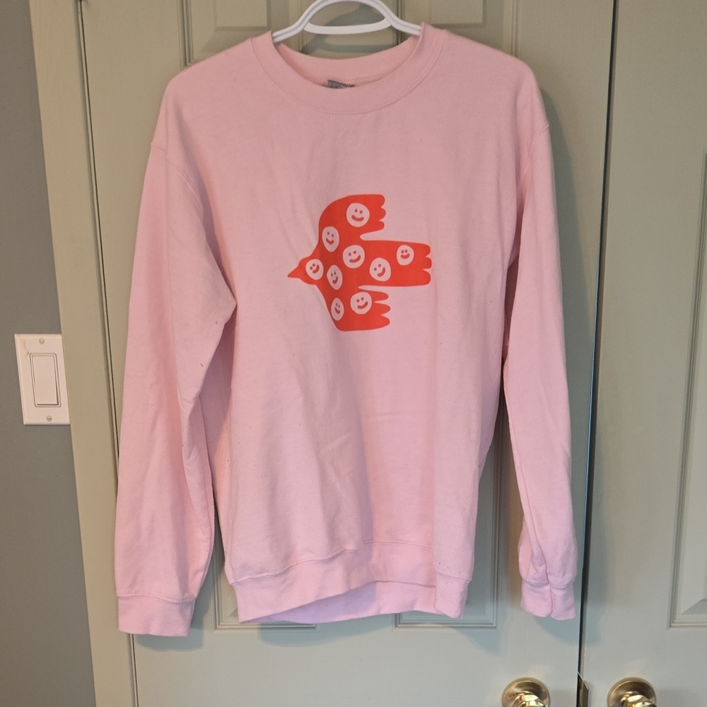 🩷 Pink Sweatshirt with Orange Bird Design